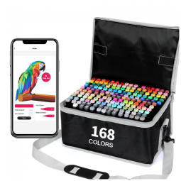 Kit de Canetas Profissionais com Bolsa para Transporte 168 Peças, Vokiuler