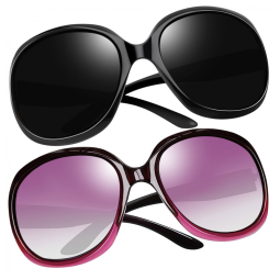 Óculos de Sol Feminino Polarizados com Proteção UV, Joopin D09, 2 Unidades, Preto e Roxo Gradiente