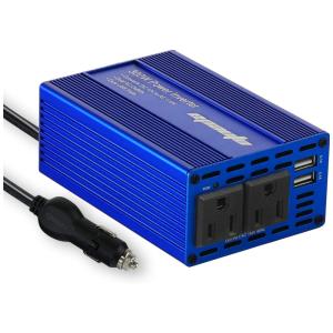 Inversor de Potência 300W DC 12V para AC Tomada Dupla e USB 2.1A, 110v, EPAUTO 5823908510, Azul Aço