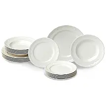 Aparelho de Jantar Villeroy & Boch Manoir 18 Peças Porcelana Serviço para 6 Branco Cremoso Tradição Francesa