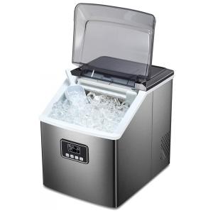 Bancada da máquina de fazer gelo, 9 cubos de gelo automáticos portáteis prontos em 8 minutos, faz 26 libras de gelo por 24 horas