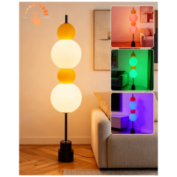 Luminária de piso ACOHOOK globo amarelo RGB LED dimerizável toque 3000K E26 110V