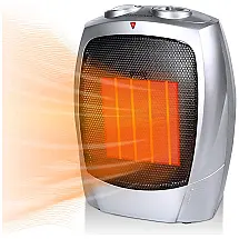 Aquecedor Elétrico Portátil Silencioso e com Temporizador, 750 1500W, 110v, MINETOM PTC 903, Prateado