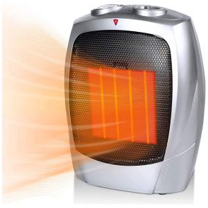 Aquecedor Elétrico Portátil Silencioso e com Temporizador, 750 1500W, 110v, MINETOM PTC 903, Prateado