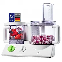 Processador de Alimentos Multiuso Braun Branco 12 em 1 Souvia 12 Xícaras Controle Dual 600W FX-3030 110V