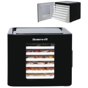 Homewell Máquina Desidratadora de Alimentos com 6 Bandejas, 400W, 110V, Preta