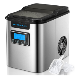 Máquina de Gelo até 13 kg em 24H Portátil com Colher e Cesta de Gelo, 110V 120W, NORTHCLAN, Preto