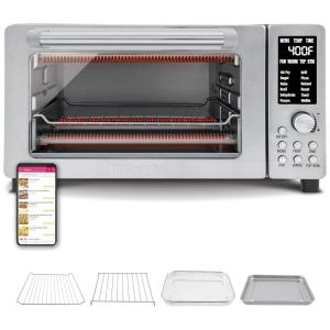 Forno Elétrico de Bancada 19L 12 em 1 Multifunções com Ajustes do Aquecedor Superior e Inferior em Aço Inoxidável, 1800W, 110v, NUWAVE