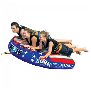 Boia Rebocável para 1 a 3 Pessoas, Durável e Resistente para Passeios de Barco, WOW Sports Born to Ride, Azul