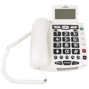 Telefone com Fio para Sênior Amplificado, Monitoramento de Áudio e SOS, 1 Ap, CLEARSOUNDS CSC600ER, Branco