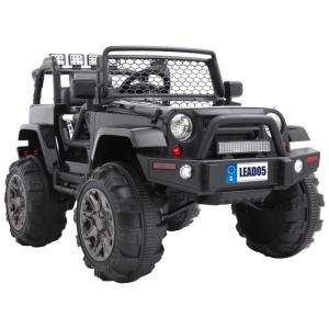 VALUE BOX Carro, Carrinho Elétrico Infantil a Bateria 12V 1 Assento com 3 Velocidades Luz LED e Suspensão de Mola, Preto