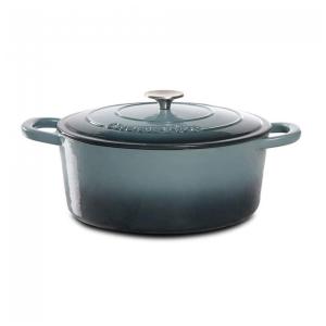 Panela de Ferro Fundido 7 Litros Forno Holandês Esmaltado e Antiaderente, Celeste, CROCK POT 69146.02, Cinza