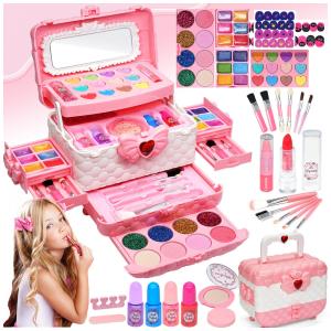 Kit de Maquiagem Infantil com 57 Peças para Crianças de 4 a 12 Anos, HERAPFANN
