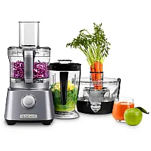 Processador de Alimentos Multifuncional 1.9L com 2 Velocidades, 500W, 110v, CUISINART CFP 800, Prateado