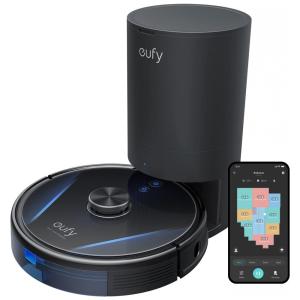 Aspirador de Pó Robô Eufy RoboVac LR30 com Conexão via APP WI FI, Auto Esvaziamento e Mapeamento Multinível, 110V, Preto