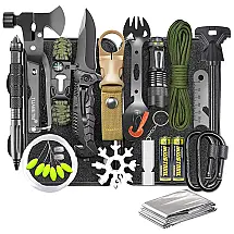 TIJABETM kit de Sobrevivência, Emergência para Acampamento, 30 Peças