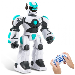 Robô Programável Inteligente HPROMOT com Controle Remoto e Detecção de Gestos para Crianças Acima de 3 Anos, Branco e Azul