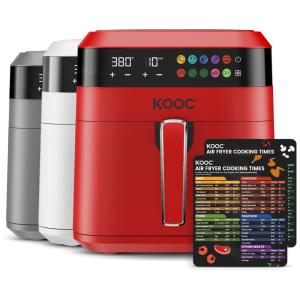 Fritadeira Elétrica Air Fryer 7L, com Painel de Controle Digital, 1700W, 110v, KOOC KAF650R, Vermelho