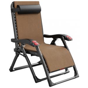 Cadeira Reclinável Ajustável Gravidade Zero com Apoio de Cabeça e Porta Copos, LXHLHWXF, Marrom Claro