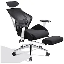 DEVAISE Cadeira de Escritório Ergonômica Reclinável c, Apoio de Braço, preta