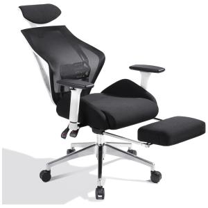 DEVAISE Cadeira de Escritório Ergonômica Reclinável c, Apoio de Braço, preta