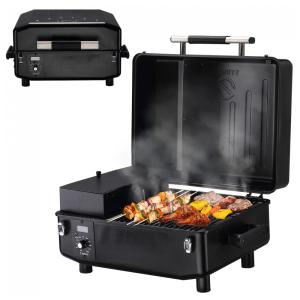 Churrasqueira á Pellet de Madeira Portátil com Tela Digital e Superfície de Cozimento Total 1303 cm2, Z GRILLS ZPG-200APro, Preta