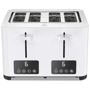 Torradeira de 4 Fatias com Tela LCD e 6 Níveis, 1500W, 110v, BBDAY, Branco