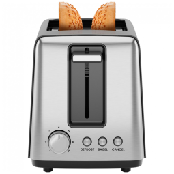 Torradeira Chefman 2 Fatias, 7 Níveis de Douramento, Bandeja Removível, Ideal para Pães Grossos e Bagels com Função de Descongelar