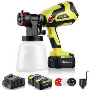 Pistola de Pintura Pulverizadora 1L com 2 Baterias, CACOOP, Verde