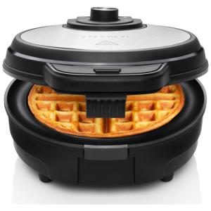 Máquina de, Aço Inoxidável, Controle Temperatura, 700W, 110v, CHEFMAN Anti Overflow Belgian Waffle Maker, Preto
