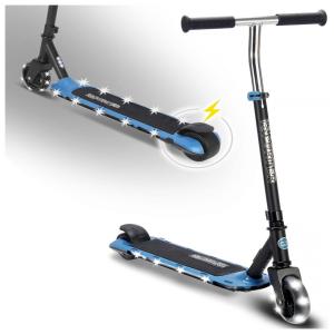 Patinete Elétrico para Crianças de 6 a 12 anos com Luzes LED e Sensor de Gravidade, Peso Max 50kg, Aero, Preto e Branco