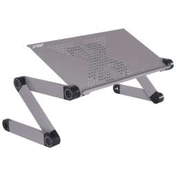 Mesa dobrável de prata para laptop, suporte ajustável para laptop, cinza, SPGG, Cinza