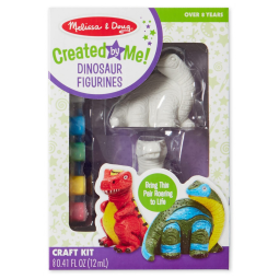 Kit de Artesanato Infantil com 2 Estatuetas de Dinossauros, 6 Tintas e Pincel para Crianças Acima de 8 Anos, Melissa & Doug