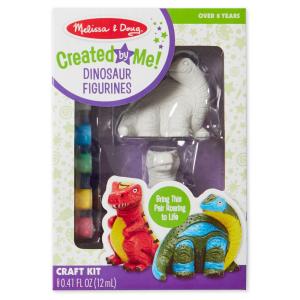 Kit de Artesanato Infantil com 2 Estatuetas de Dinossauros, 6 Tintas e Pincel para Crianças Acima de 8 Anos, Melissa & Doug