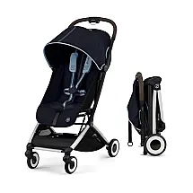 Carrinho de Bebê Ultraleve com Almofada do Assento, Alça de Transporte e Dobra Rápida com Uma Mão, Cybex Orfeo, Azul Escuro