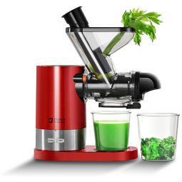 Centrifuga de Frutas de Mastigação Lenta com Calha de Alimentação Dupla, sem BPA e Motor Silencioso, 110V 100W, Kitchen in the box, Vermelha