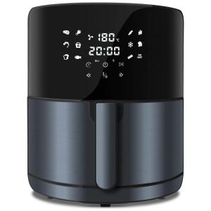 Fritadeira Elétrica AirFryer 6L com Painel Digital e Temperatura Ajustável, 110V 1700W, PETALIRS, Preto