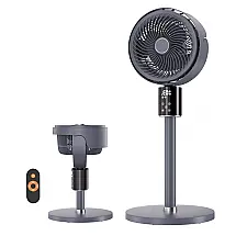 Ventilador Pedestal Digital com Altura Ajustável, Ultra Silencioso de 36-50 dB, 12 Velocidades, Temporizador 12H e Controle Remoto, 110V