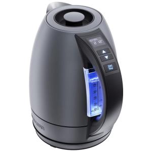 Chaleira Elétrica 1,8 Litros com Controle de Temperatura e 5 Predefinições, Aço Inoxidável, 110V, Chefman, Cinza