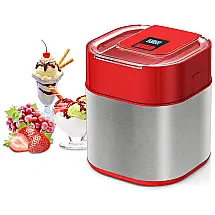 Máquina de Sorvete Automática 1.5L, 110v, HELEBES ICM10011 Red, Vermelho