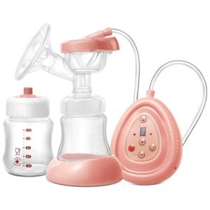 Bomba Tira Leite Bilateral Elétrica com 3 Modos e 8 Níveis de Sucção, SMLZV, Rosa