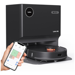 Aspirador Robô com Display LED, Sucção 5000Pa, Recarga Automática e Secagem Eficiente, 110V, Lydsto W2, Preto