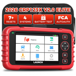 Scanner Automotivo CRP123X OBD2 com Tela Digital, AutoVIN e Wi Fi, LAUNCH, Vermelho