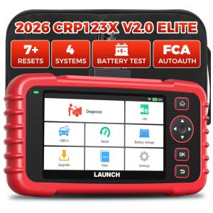 Scanner Automotivo CRP123X OBD2 com Tela Digital, AutoVIN e Wi Fi, LAUNCH, Vermelho