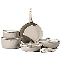 Conjunto de Panelas e Frigideiras Antiaderentes com 15 Peças e Alças Removíveis, CAROTE, Azul Marinho