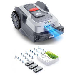 Cortador de Grama Robô Sem Fio RoboUP T1200Pro Cinza RTK+Visão IA Evitação Obstáculos Multi-Zona T1200Pro 2025 Versão +24 Lâminas Reposição