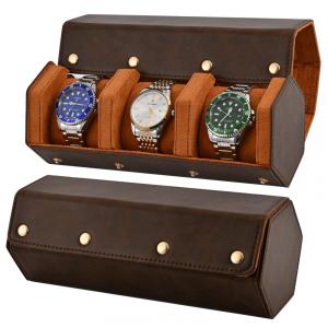 ROSELLE Caixa, Estojo para Relógios Protege e zena, 3 Lugares, Marrom