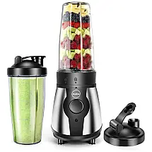 Liquidificador de Bancada Portátil 800 mL para Vitaminas, Recarregável, 300W, 110v, ICUCINA HL2576, Prateado