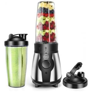 Liquidificador de Bancada Portátil 800 mL para Vitaminas, Recarregável, 300W, 110v, ICUCINA HL2576, Prateado