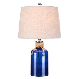 Abajur Luminária de Mesa em Vidro, Estilo Mediterrâneo Costeiro com 59 cm de Altura para Quarto, Sala de Estar e Escritório, 110V 100W